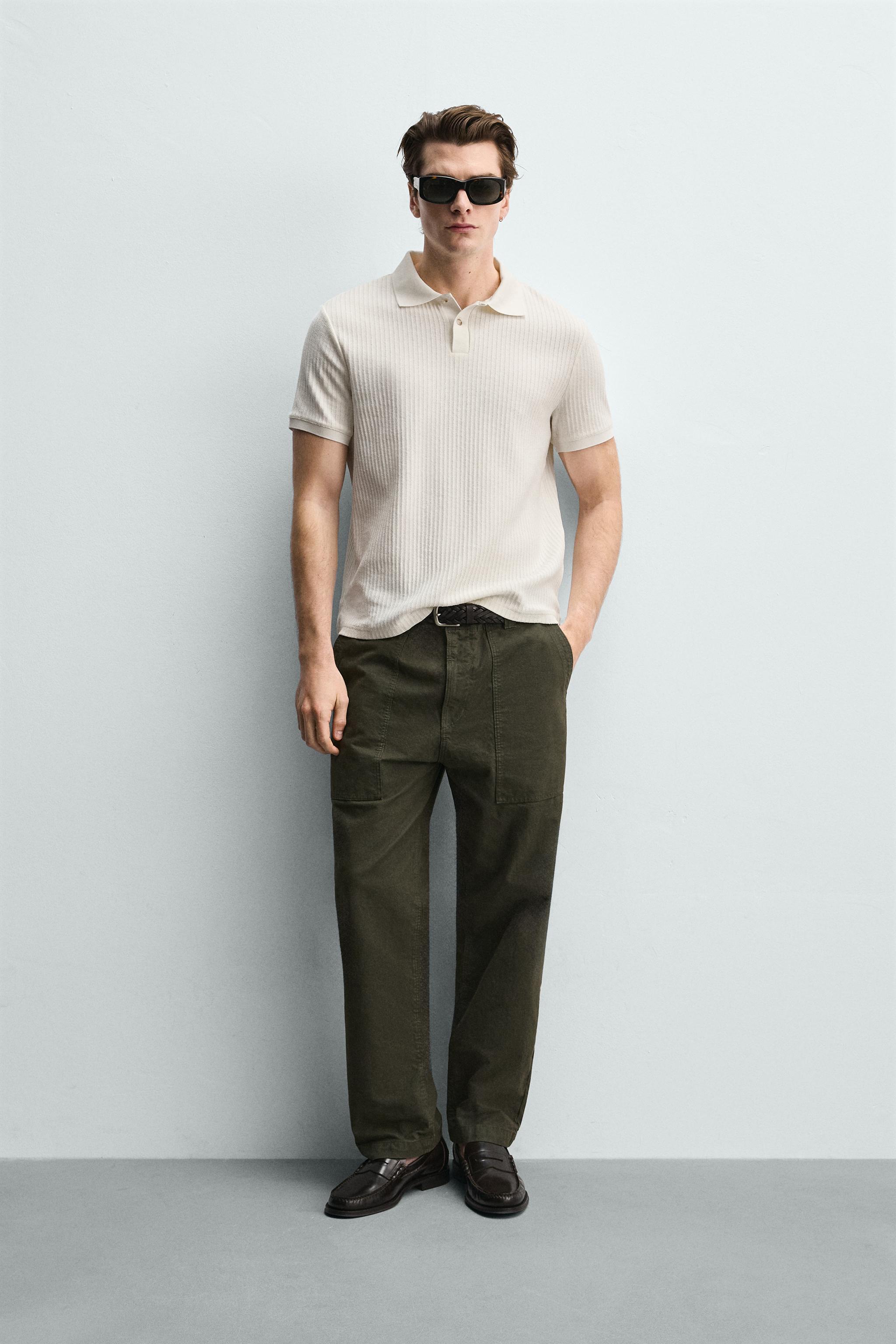 REGULAR FIT RIBBED POLO SHIRT